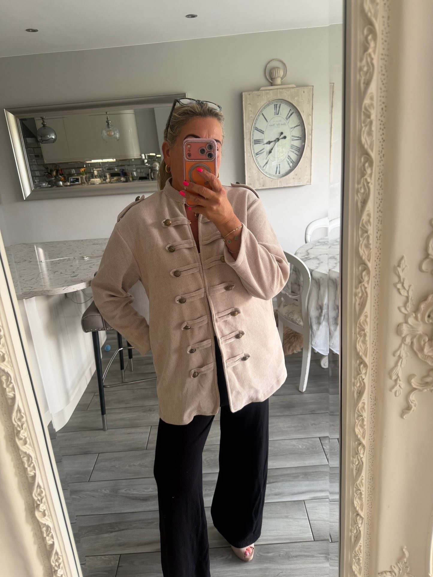 Betty needlecord open jacket military style
