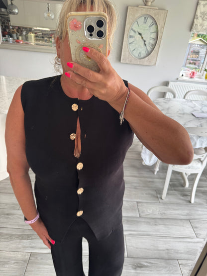 Evelyn waistcoat wide leg trouser set