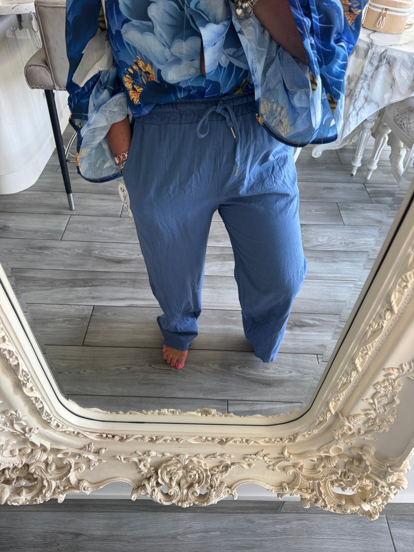 Freda puro Lino 50/50 cotton linen trousers
