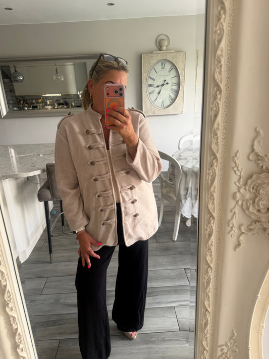 Betty needlecord open jacket military style