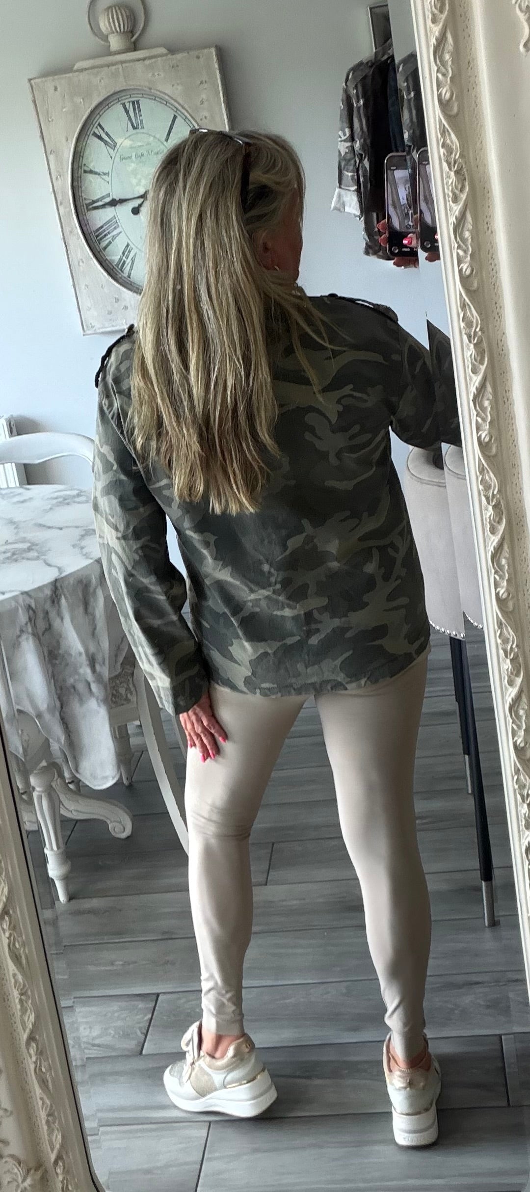 Maggie camo military style zip close lightweight jacket