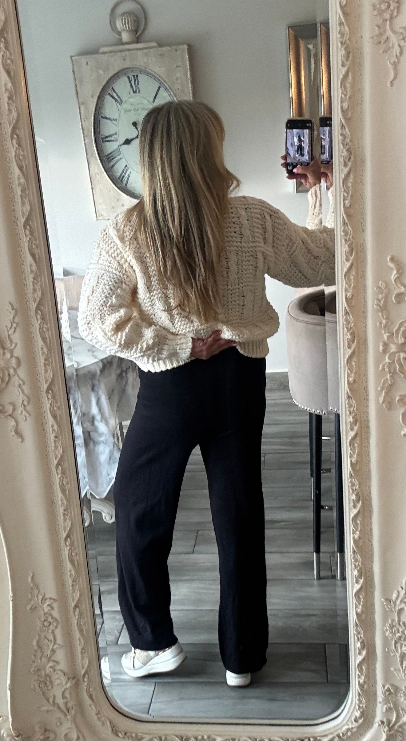 Carol thin knit straight leg trousers