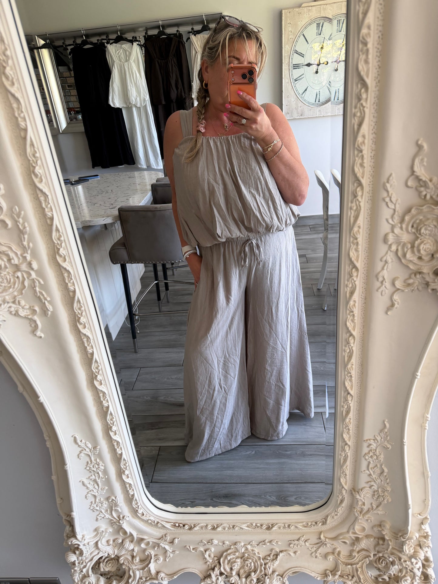 Sydney wide leg 2 piece set bubble vest top