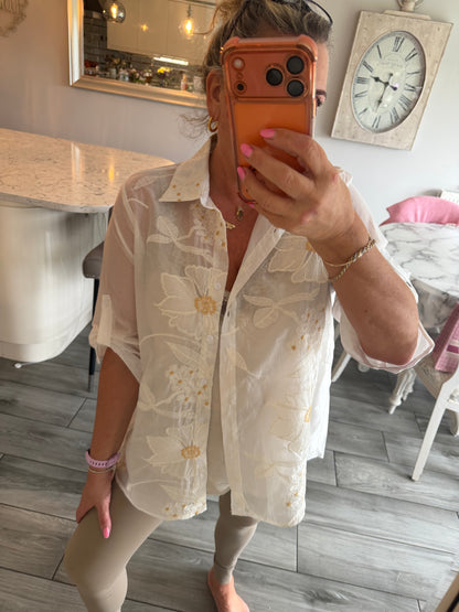 Marie fine shirt 84% cotton mix