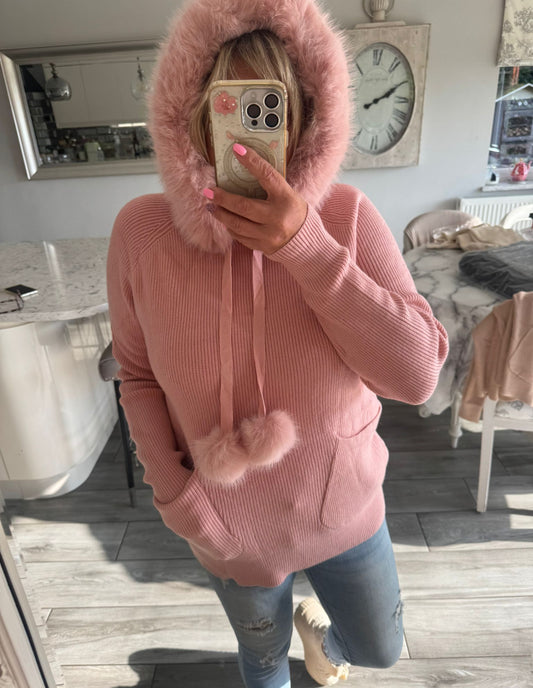 Stella Jumper Removable Fur Collar