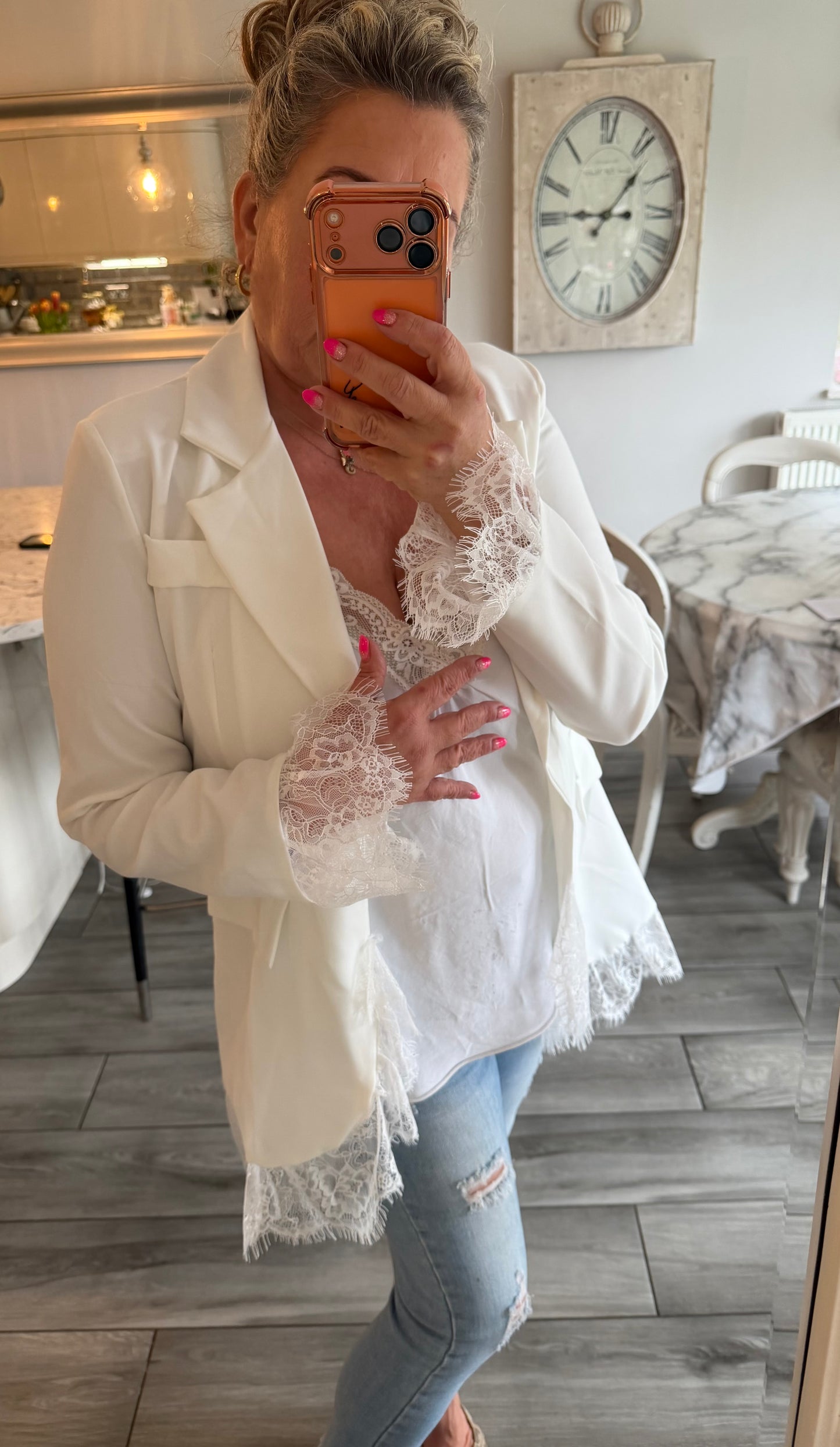 Kim blazer with lace trim
