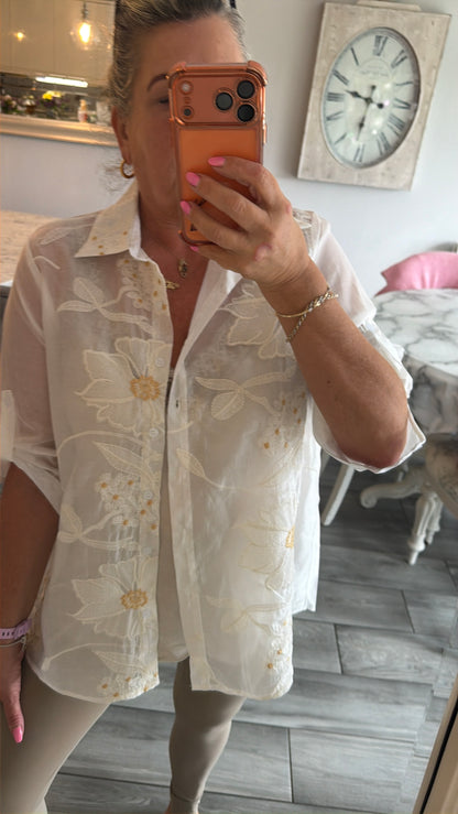 Marie fine shirt 84% cotton mix