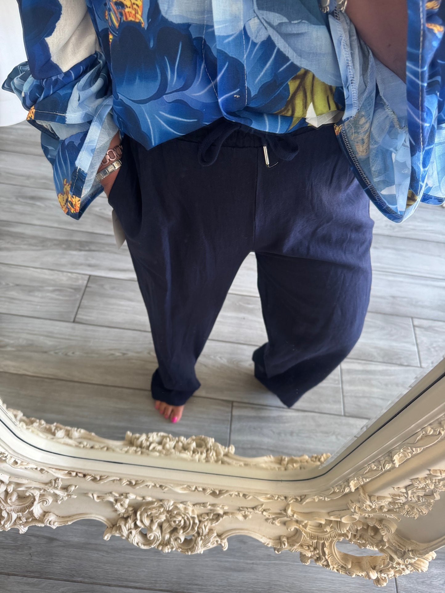 Freda puro Lino 50/50 cotton linen trousers