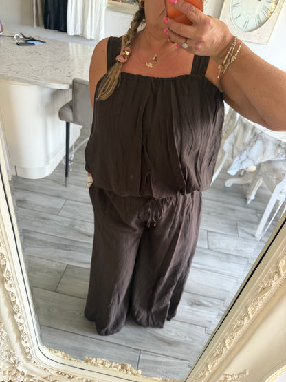 Sydney wide leg 2 piece set bubble vest top