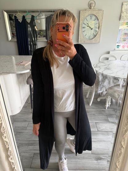 Jackie longline t shirt material cardigan