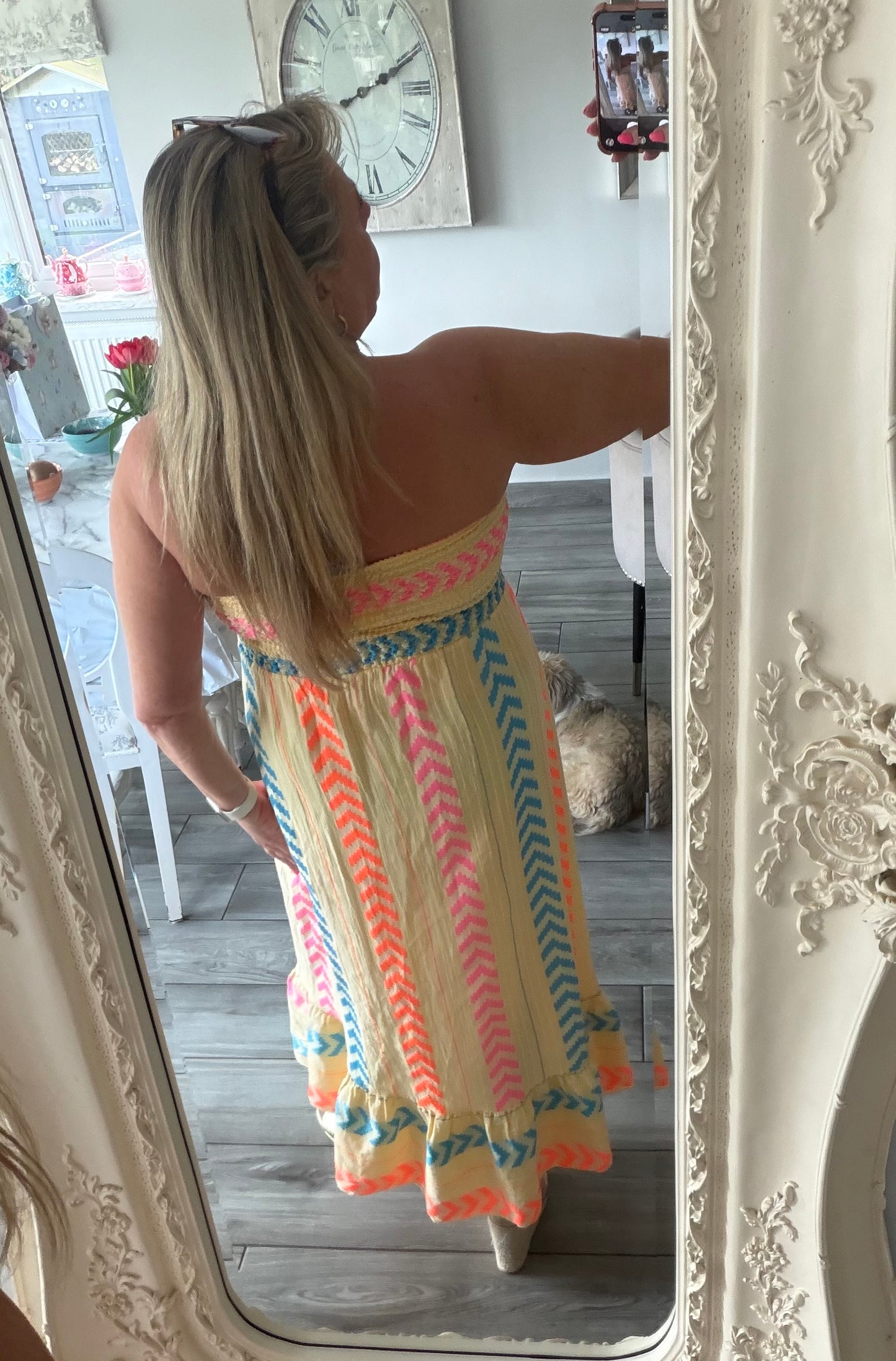 Monica Shirred top cotton mix sundress