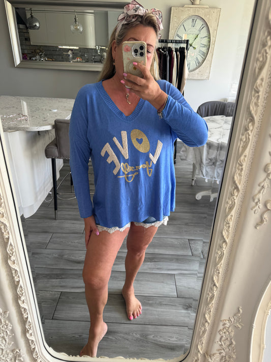 Sharon super soft lightweight jumper/top with slogan love yourself