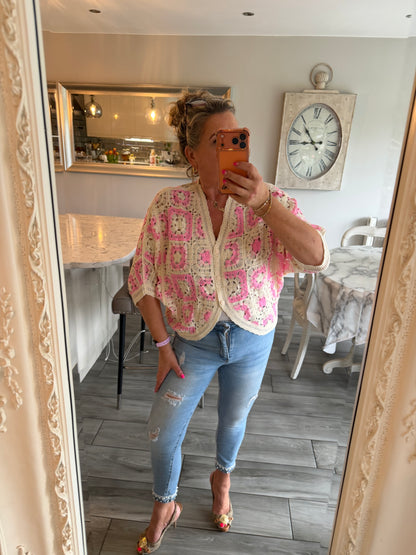 Antigua crochet cardigan top 100% cotton