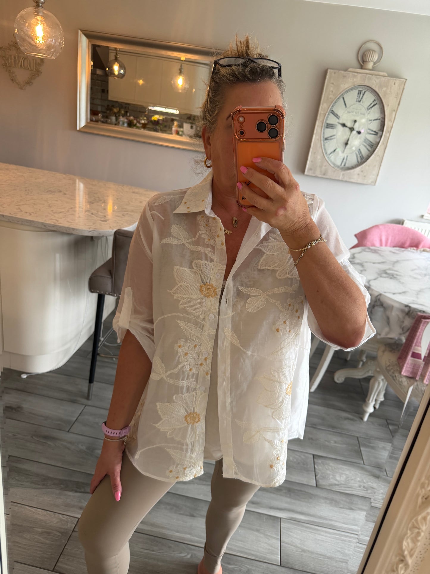 Marie fine shirt 84% cotton mix