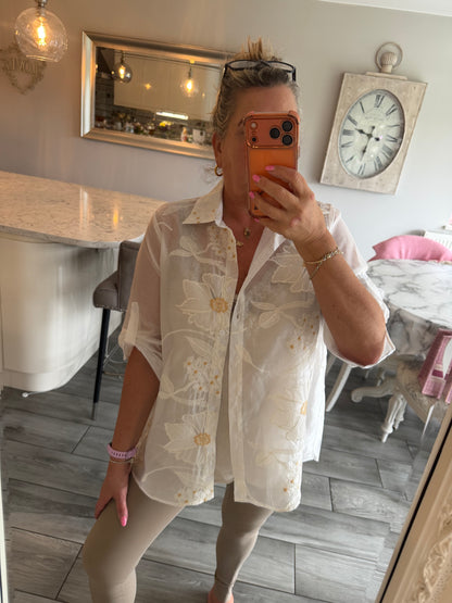 Marie fine shirt 84% cotton mix