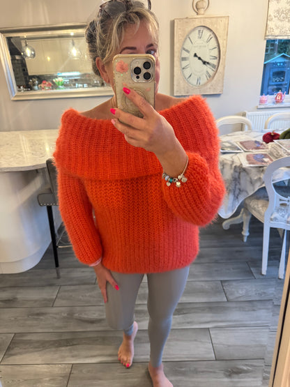 Chantelle off shoulder fluffy jumper