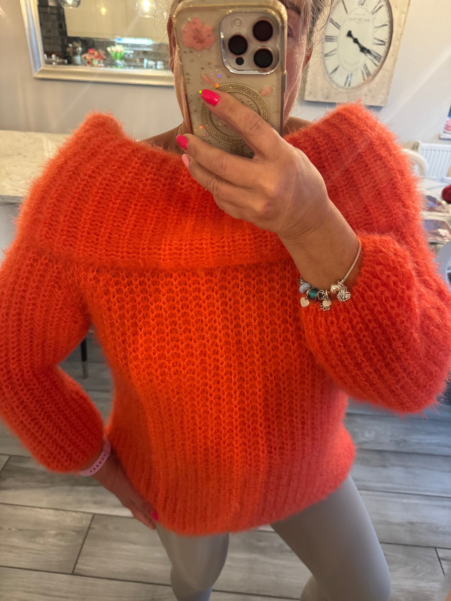 Chantelle off shoulder fluffy jumper