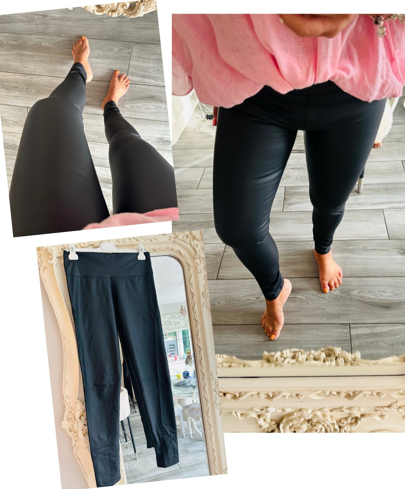 Black You & Me Leatherette Leggings