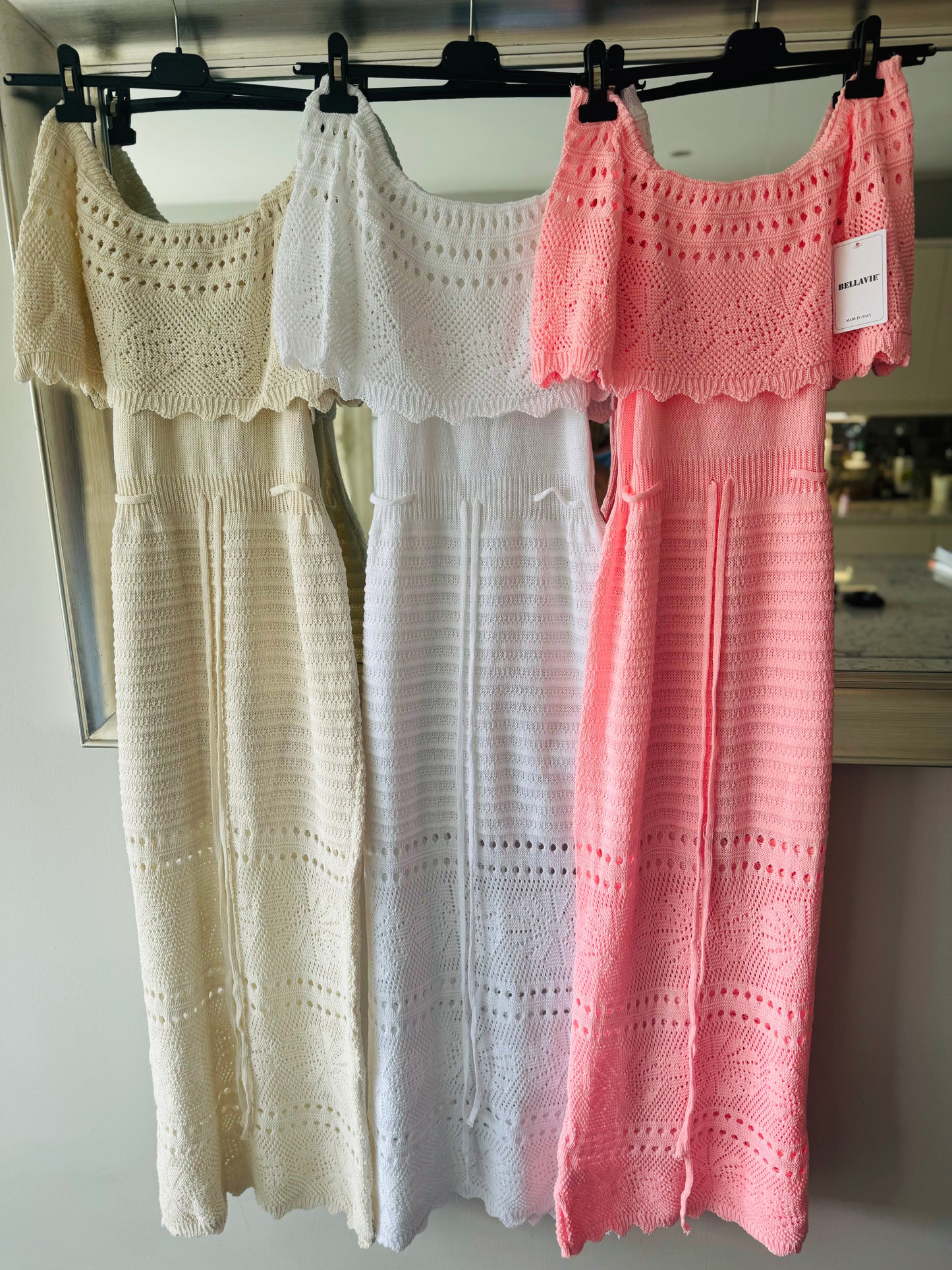 Princess Crochet Bardot Maxi Dress