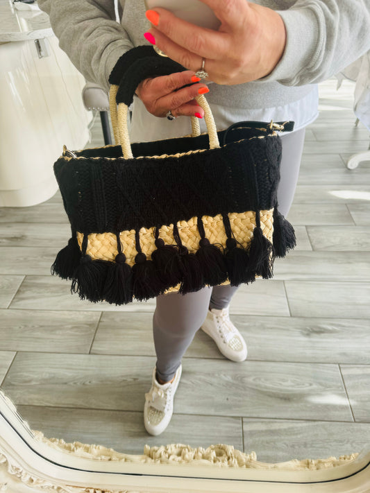 Liz Straw Knitted Shopper Bag