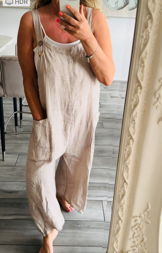 Nicola Linen Dungerees by Puro Lino