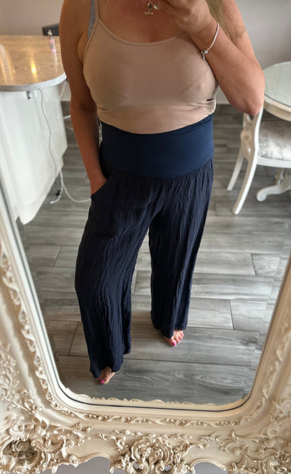 Pia Linen Wide Leg Trousers