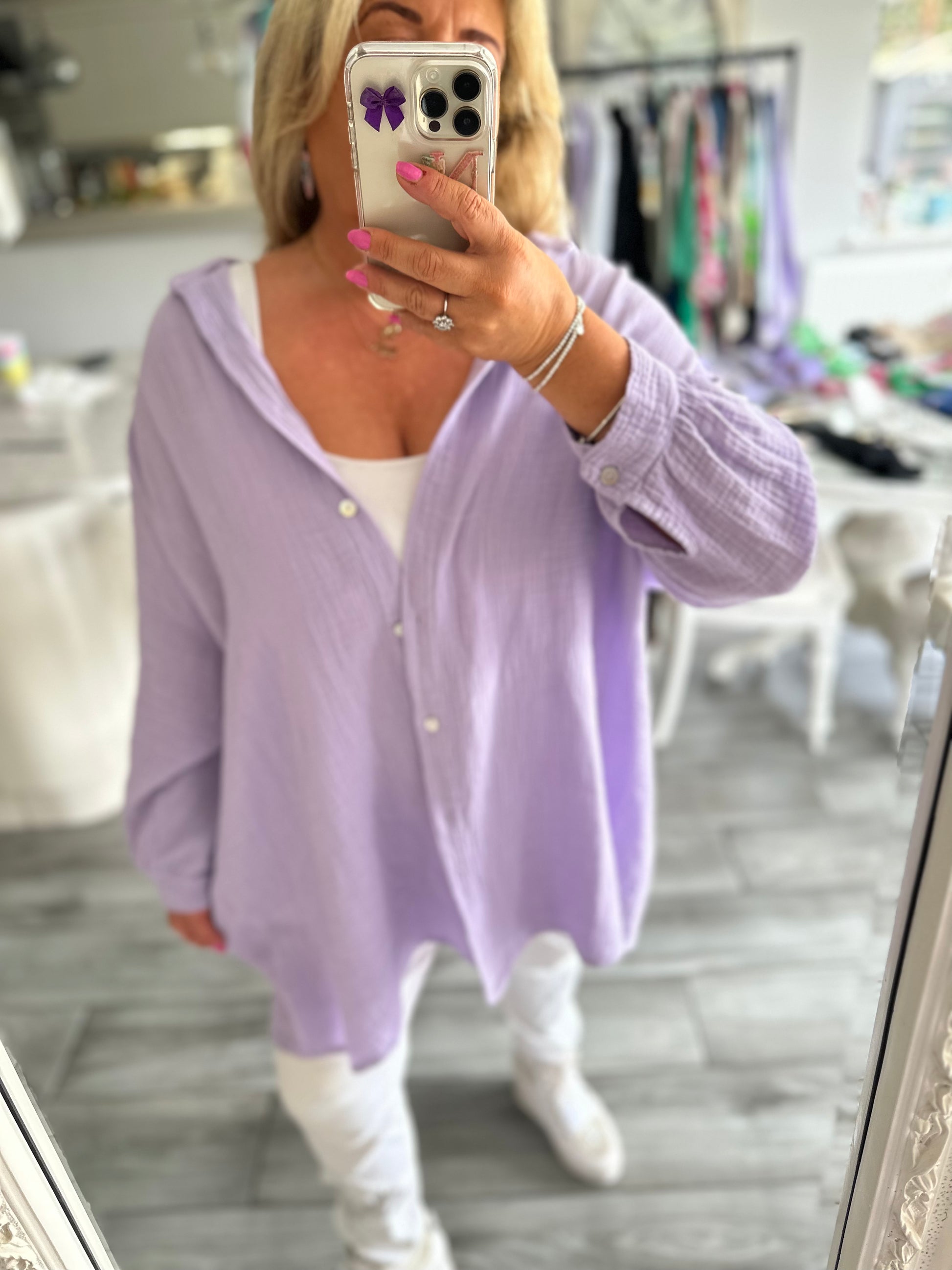 Evil Eye Oversized Cheesecloth Shirt Ciao Bel Boutique