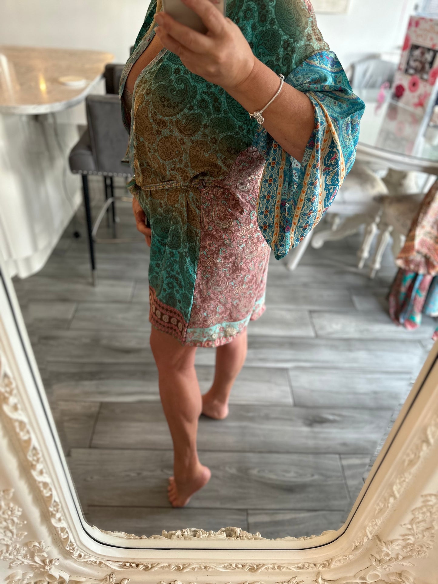 Ruby Silk Short Kimono