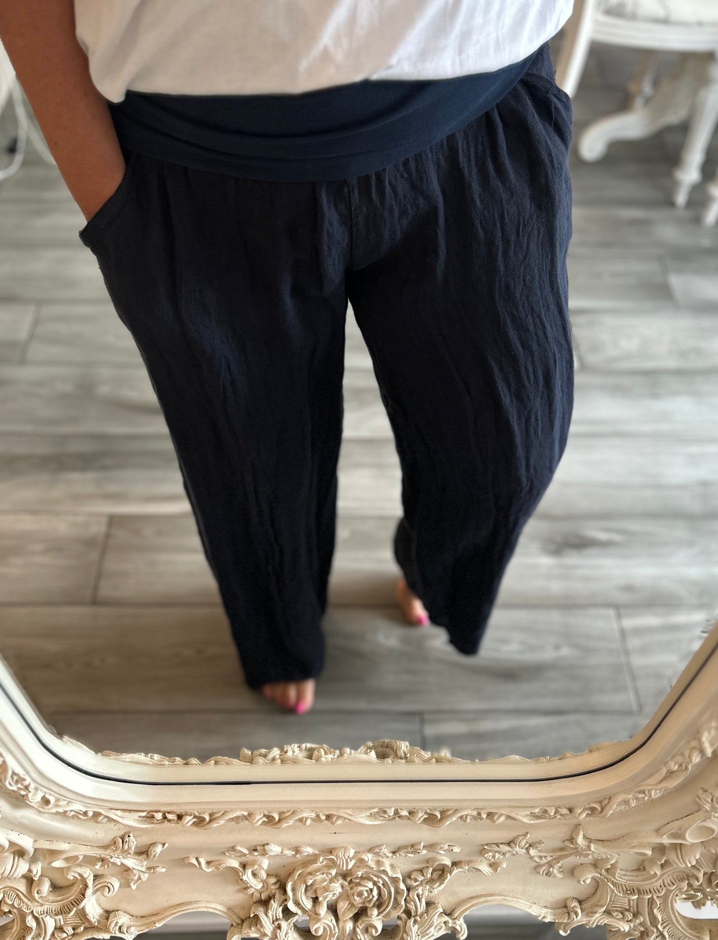 Pia Linen Wide Leg Trousers