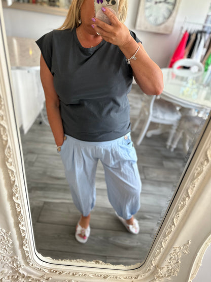 Audrey Loose Fit Cotton Trousers