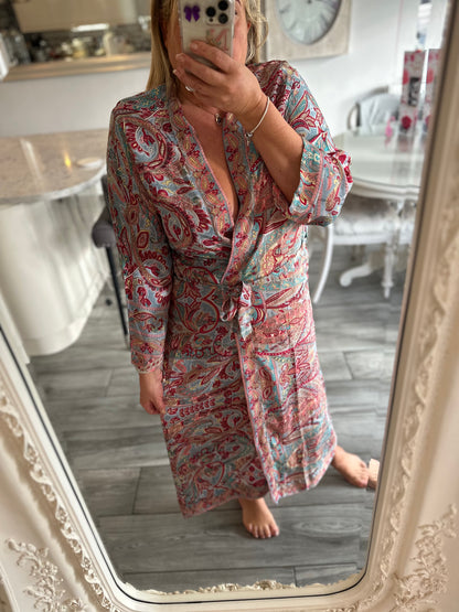 Louisa Silk Long Kimono