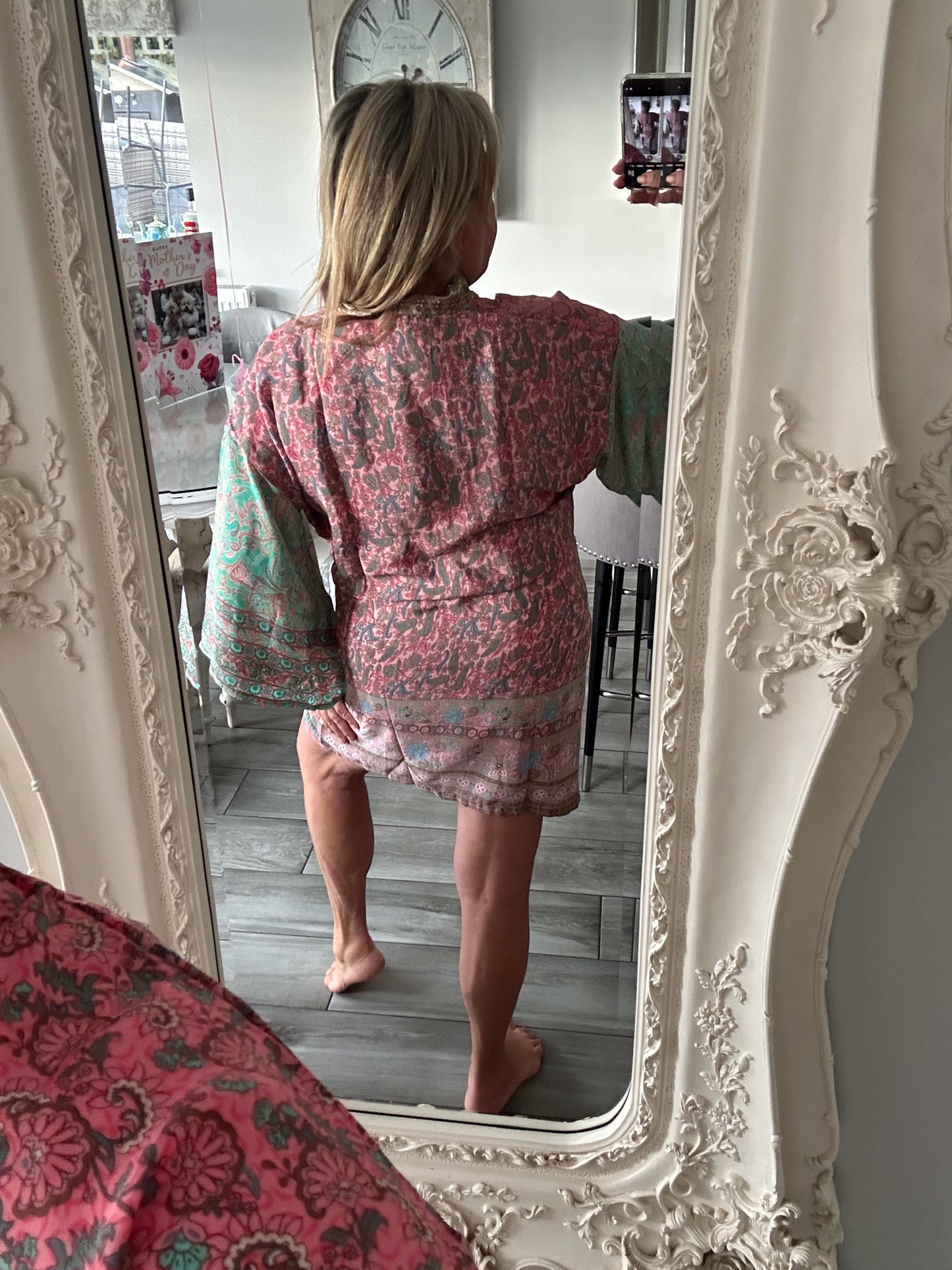 Ruby Silk Short Kimono