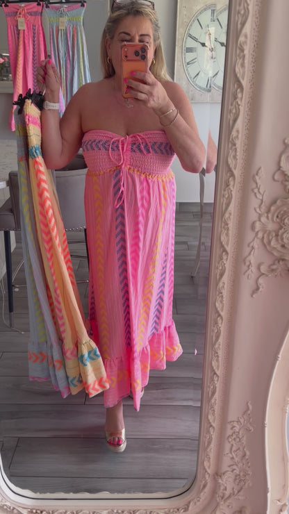 Monica Shirred top cotton mix sundress