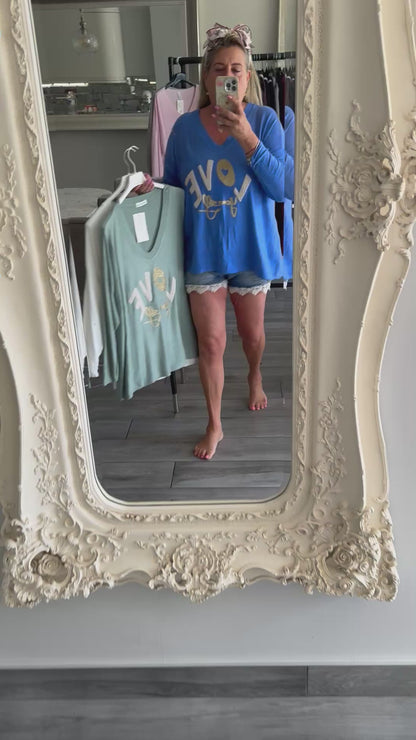 Sharon super soft lightweight jumper/top with slogan love yourself