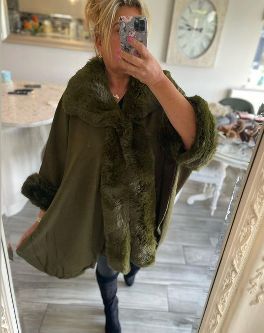 Autumn Faux Fur Cape